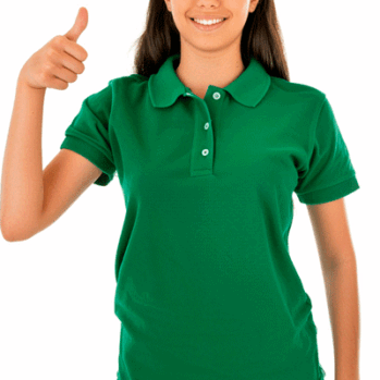 CAMISETA POLO VERDE BOTELLA DAMA