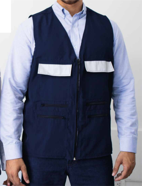CHALECO CUELLO V EN DRILL