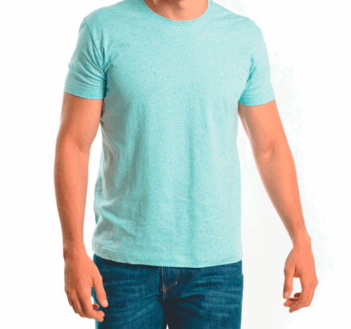 CAMISETA CUELLO REDONDO AZUL CLARO