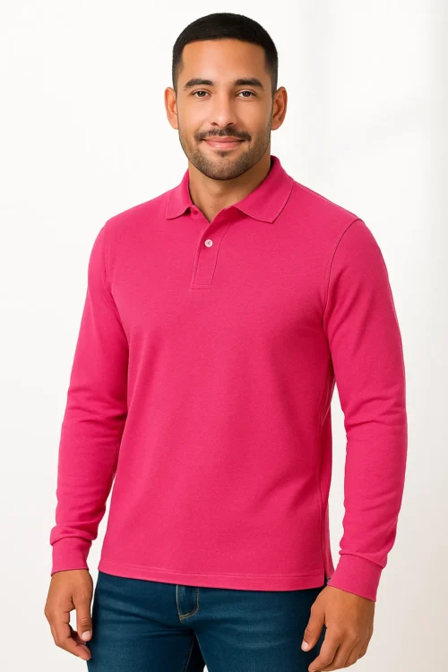 CAMIBUSO TIPO POLO ROSADO