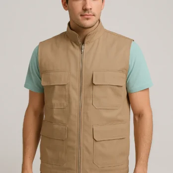 CHALECO 4 BOLSILLOS COLOR CAQUI