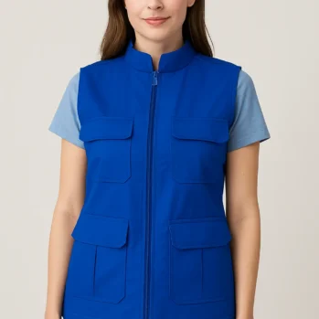CHALECO AZUL REY 4 BOLSILLOS DAMA