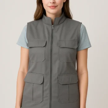 CHALECO GRIS 4 BOLSILLOS DAMA