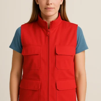 CHALECO ROJO 4 BOLSILLOS DAMA